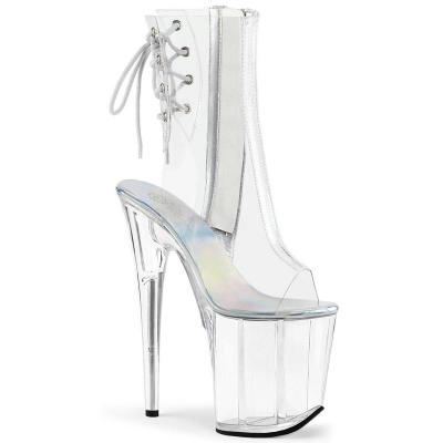 FLAMINGO - 1018C Clear Pleaser open toe ankle boots 